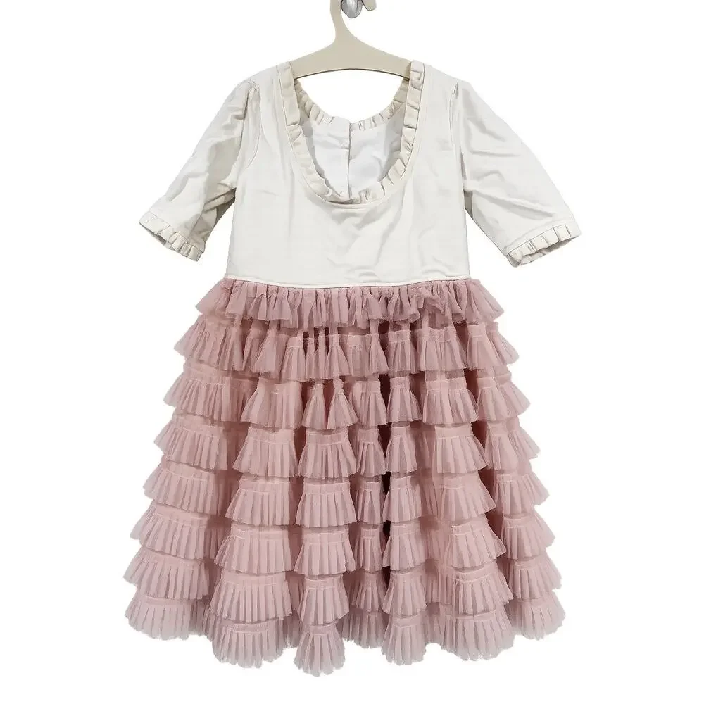 Nanette‎ Lepore Girls 5 Pink Tulle Ruffle Dress Coquette Princesscore Party Tutu